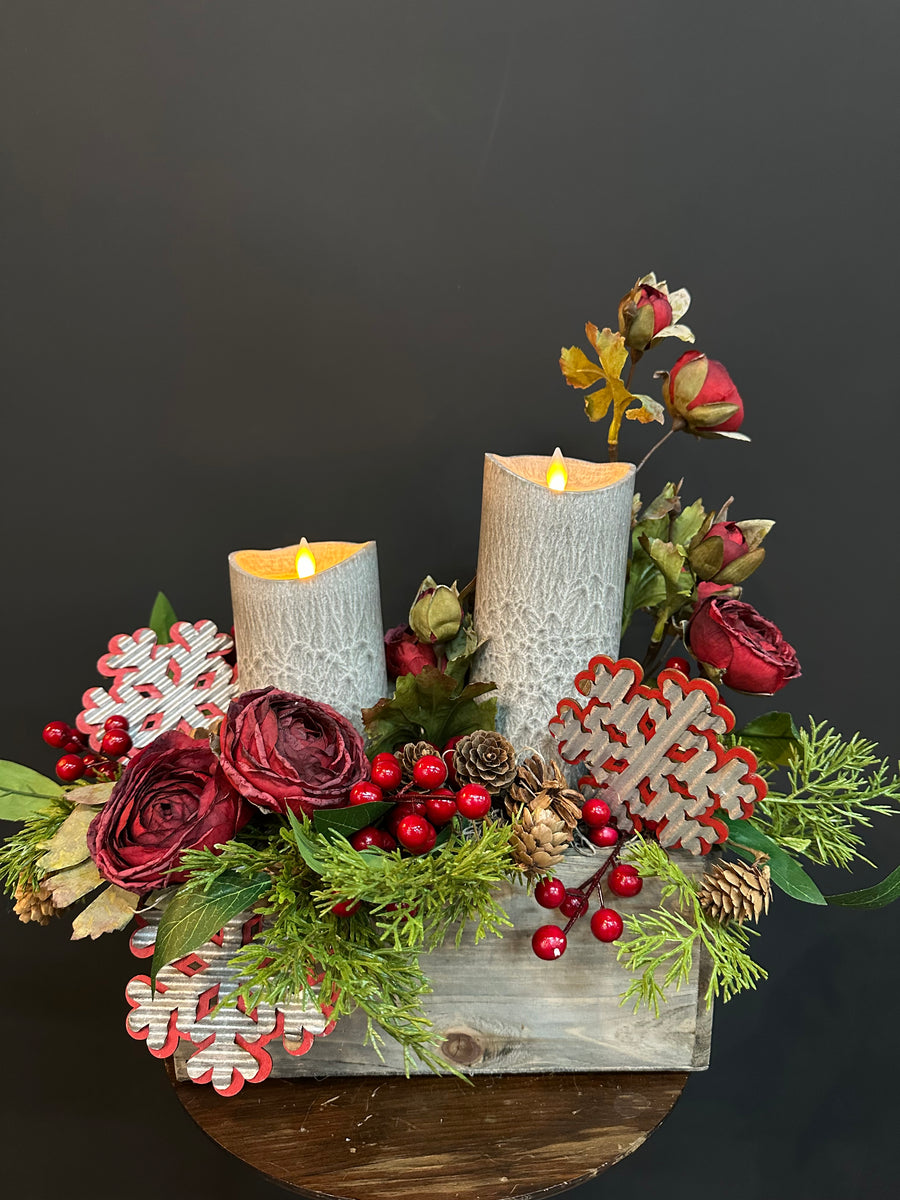 Rustic Red Holiday Centerpiece – BLEVIOR